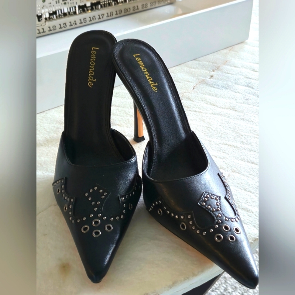 Black Mules with 4" heels